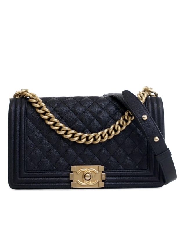 Pre-Loved by Azura Reborn - Pre-Loved Old Medium Quilted Caviar Boy Flap