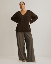 Atmos&Here Curvy - Teo V Neck Knit Jumper