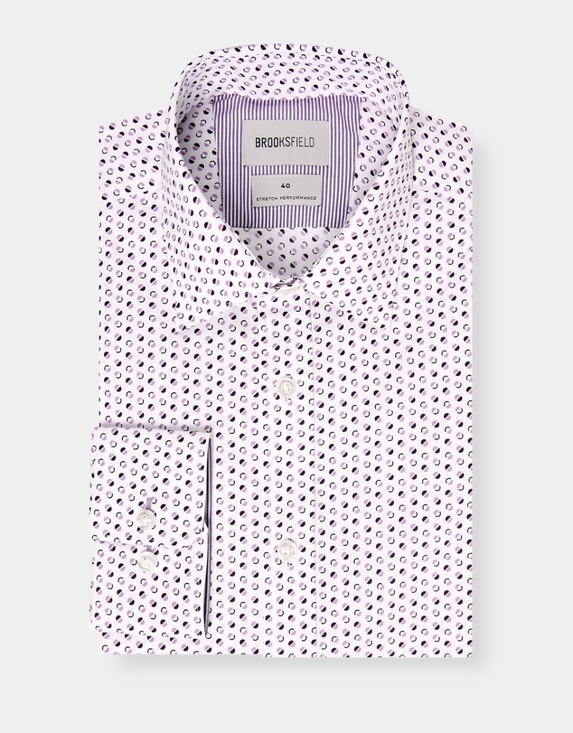 Brooksfield - MODERN RETRO PRINT REG FIT BUSINESS SHIRT