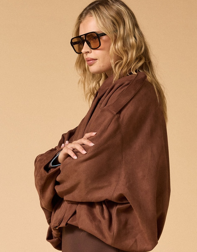 MVN - Faux Suede Bomber Jacket