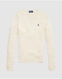 Polo Ralph Lauren - Cable-Knit Cotton V-Neck Sweater