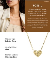 Fossil - Sadie Gold Tone Necklace