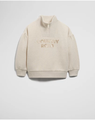 Country Road - Australian Cotton Blend Sequin Half Zip Sweat