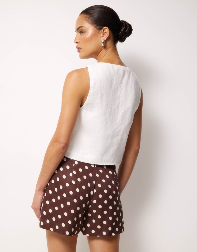 AERE - Linen Button Through Tank
