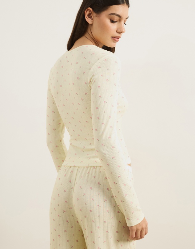 Atmos&Here - Shaina Pointelle Henley Long Sleep Set