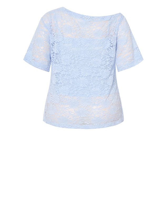 City Chic - Plus size Nylah Off Shoulder Lace Top - sky blue