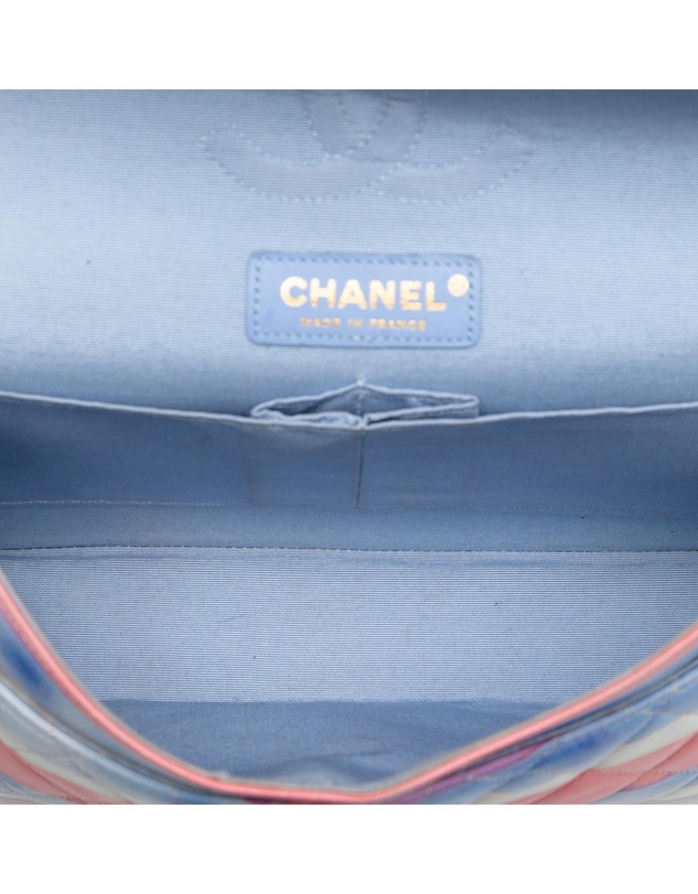 Pre-Loved by Azura Reborn - Pre-Loved Medium Classic Printed Lambskin Watercolor Double Flap