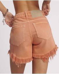 ONE TEASPOON - Bonitas High Waist Denim Shorts - Malta Orange