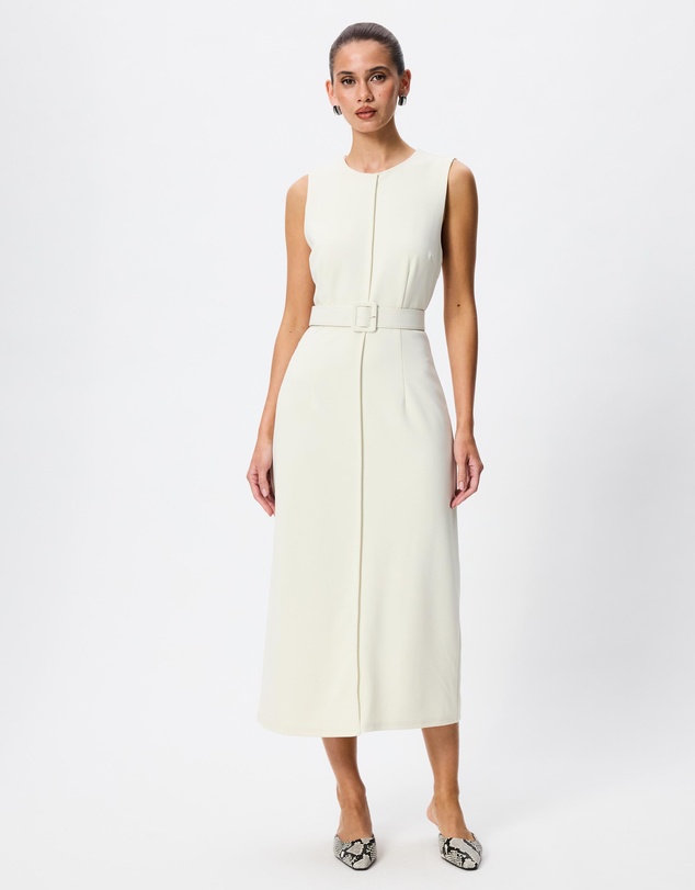 Tussah - Clara Crew Neck Belted Midi Dress