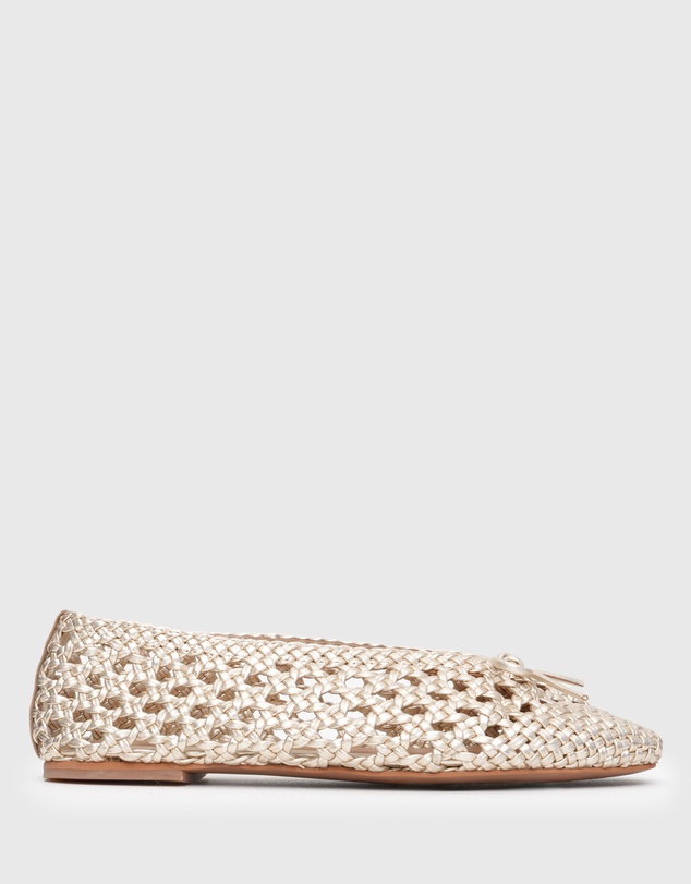 Betts - Georgia Leather Woven Ballet Flats