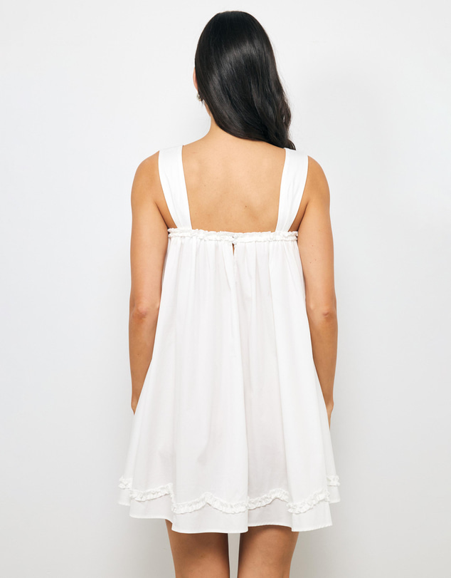 AERE - Mirae Gathered Cotton Mini Dress