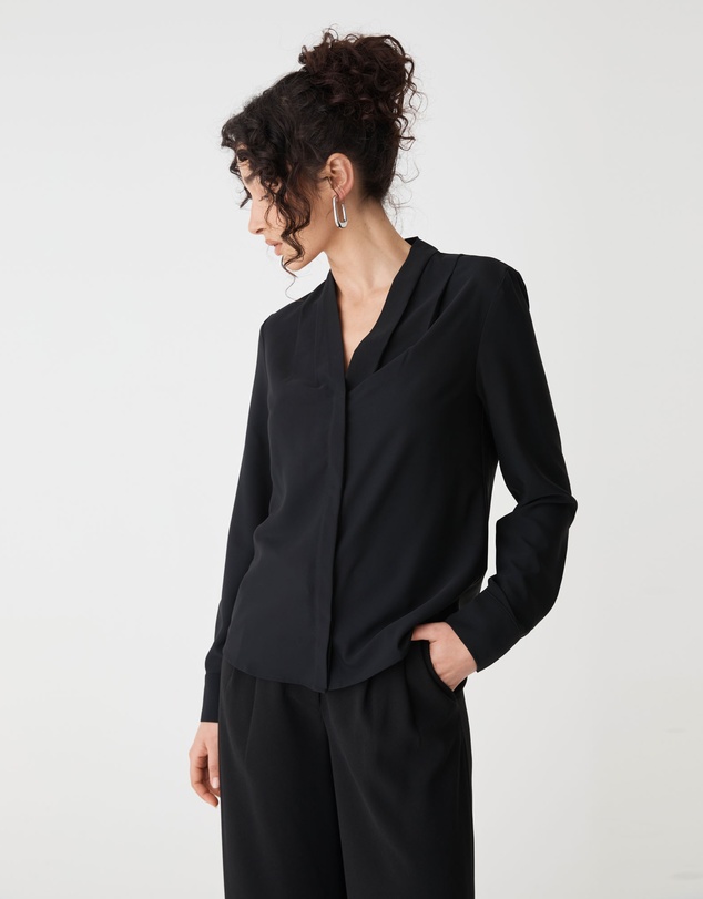 Forcast - Claudia Pleat Neck Blouse