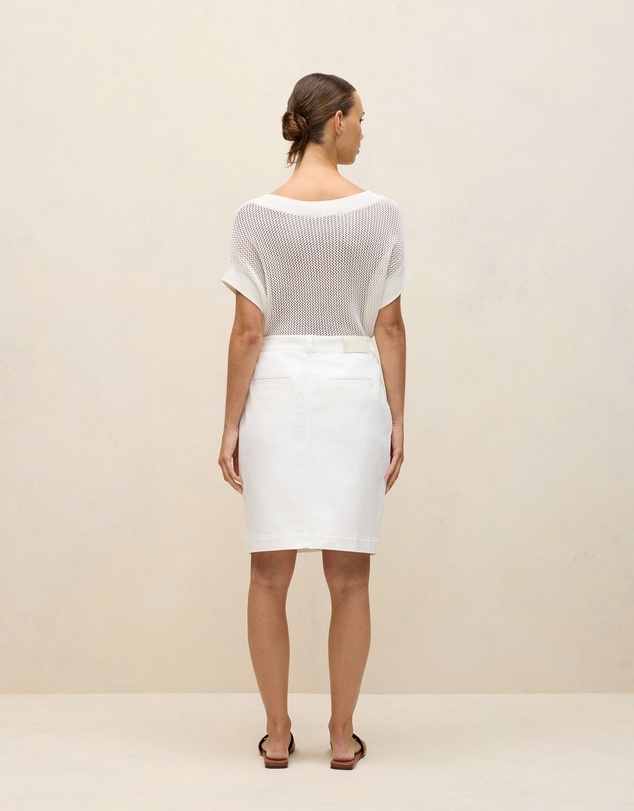Trenery - Classic Denim Skirt in White
