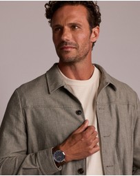 Michael Hill - Men's Chronograph Watch in Stainless Steel & Brown Leather
