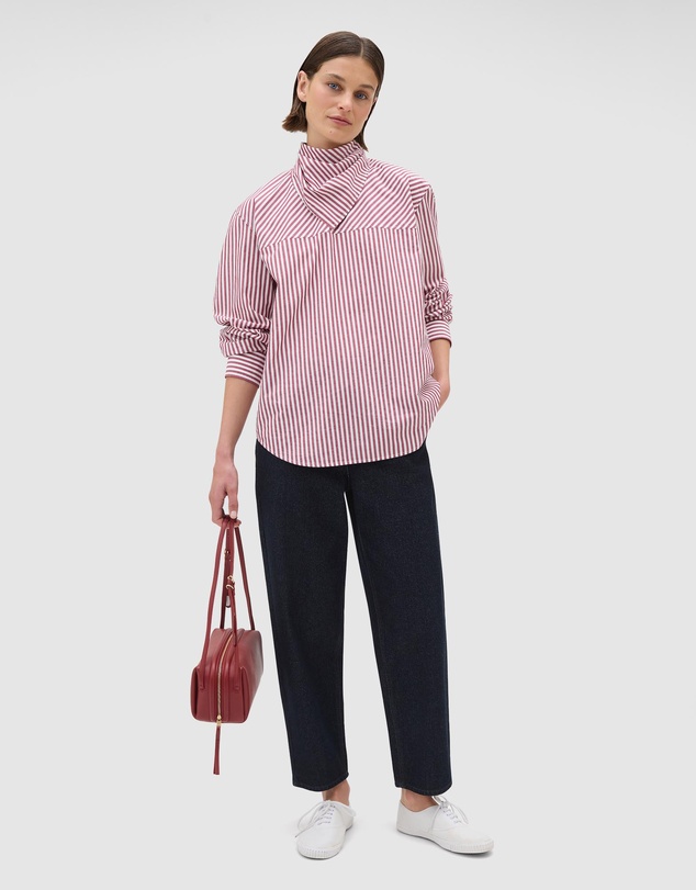 Oroton - Scarf Tie Stripe Shirt