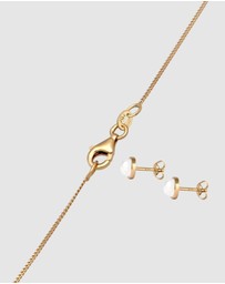 Elli Jewelry - Jewelry Set Moonstone 925 Sterling Silver Gold-Plated