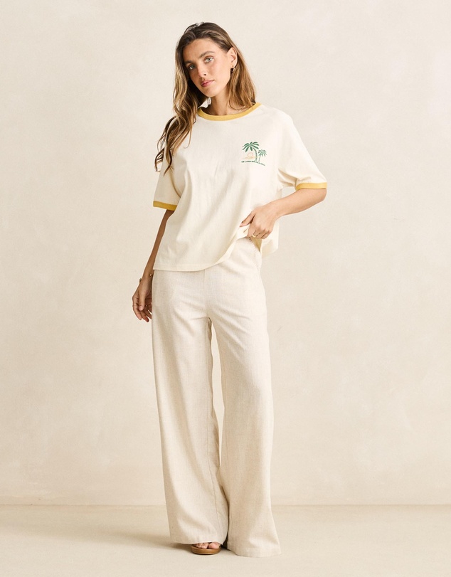 Rhythm - Linen Whip Stitch Wide Leg Pants