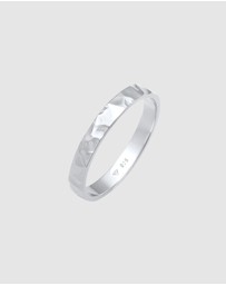 Elli Jewelry - Ring Structured Fine Hammered Trend in 925 Sterling Silver