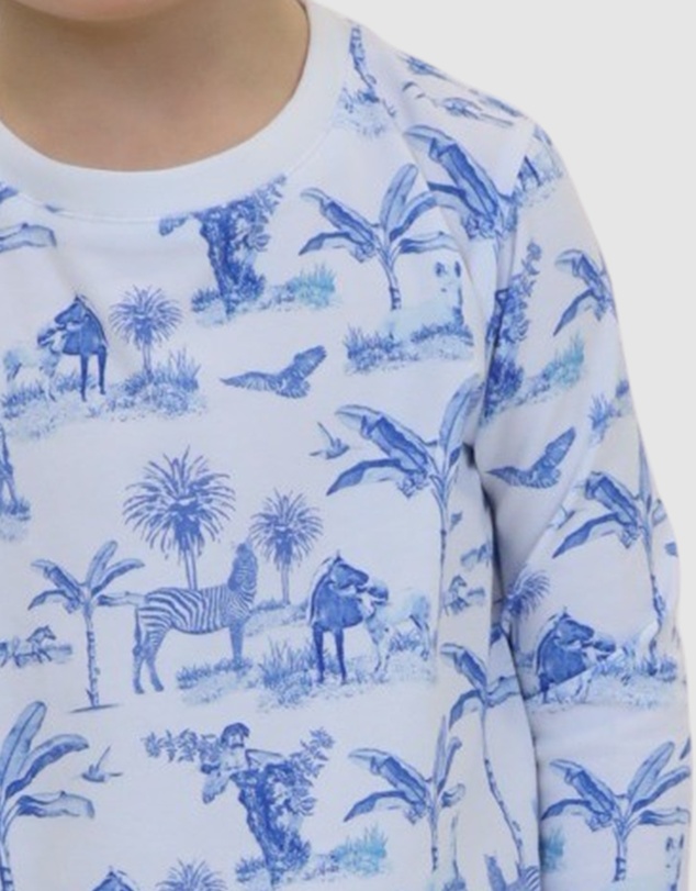 Sant And Abel - Kids Skydog Blue Toile Long PJ Set