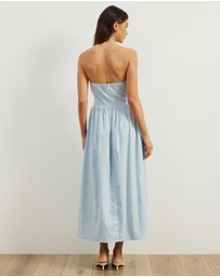 Atmos&Here - Laura Strapless Linen Blend Midi Dress