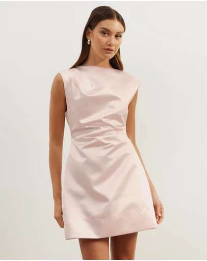 Atmos&Here - Rosie Structured Satin Mini Dress