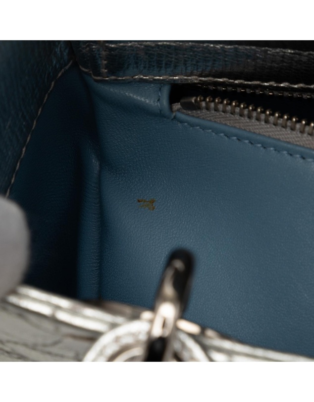 Pre-Loved by Azura Reborn - Pre-Loved Small Metallic Grained Calfskin Cannage My ABCDior Lady Dior