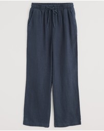 Seasalt - Seasalt Cornwall Navy Tide Flow Wide Leg Linen Trousers