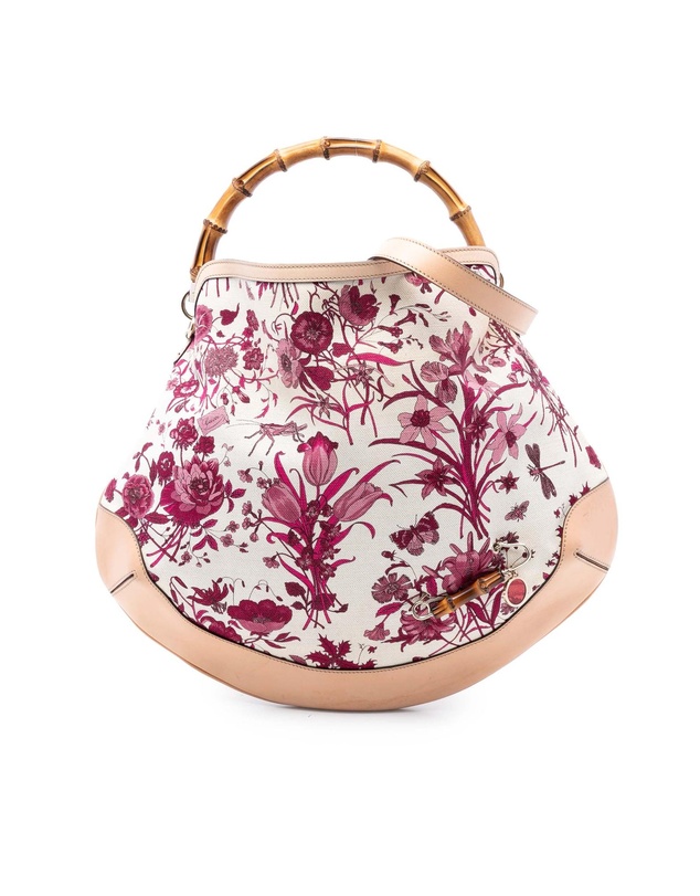 Pre-Loved by Azura Reborn - Pre-Loved Canvas Floral Peggy Bamboo Hobo