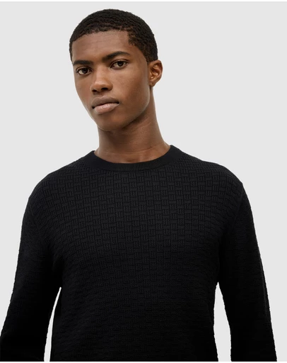 Politix - Elvin Geo Textured Crew Knit