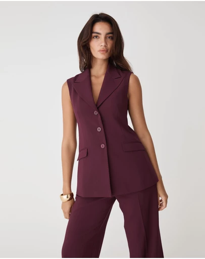 Forcast - Nikki Long Collared Vest
