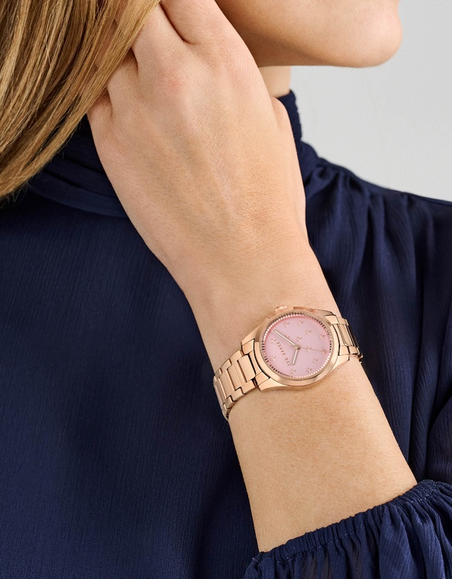 Ted Baker - Coolly 34mm Pink Dial and Rose Gold-Tone Bracelet Watch