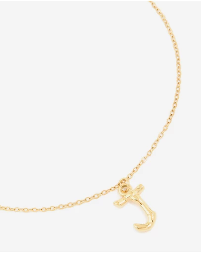 Lovisa - Waterproof Gold Plated Stainless Steel Bamboo Letter J Necklace