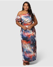 Sunday In The City - Phantom Maxi Satin Dress