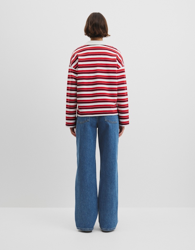 Country Road - Australian Grown Cotton Stripe Texture Rugby Sweat