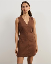 Atmos&Here - Luce Linen Blend Sleeveless Mini Dress