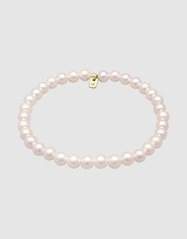 Kuzzoi - ICONIC EXCLUSIVE - Bracelet Trend Elegant with Shell Core Pearls in 925 Sterling Silver Gold Plated