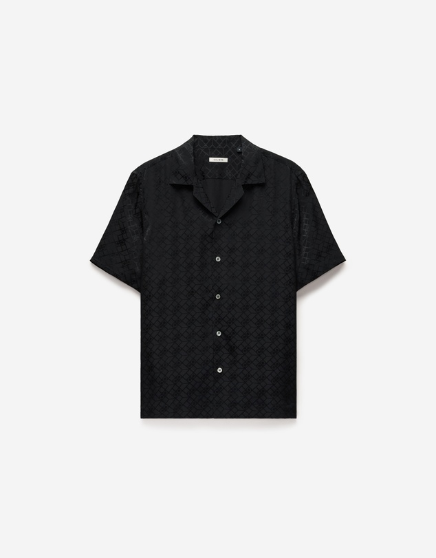 Calibre - Monogram Silk Short Sleeved Shirt Black