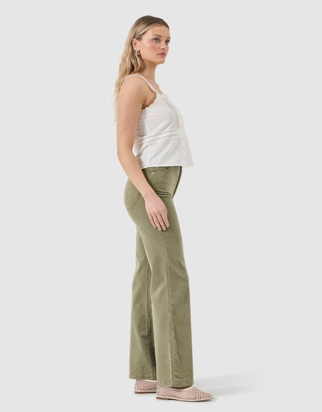 Rolla's - Eastcoast Flare Baby Cord Jean - Olive