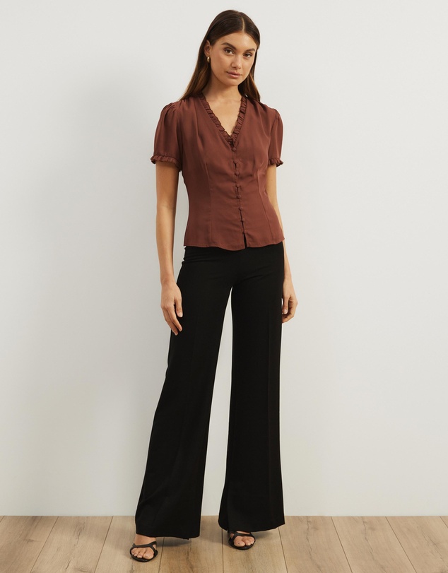 Atmos&Here - Meadow V-Neck Ruffle Blouse