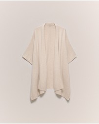 Trenery - Cotton Cashmere Blend Poncho in Oat Marle