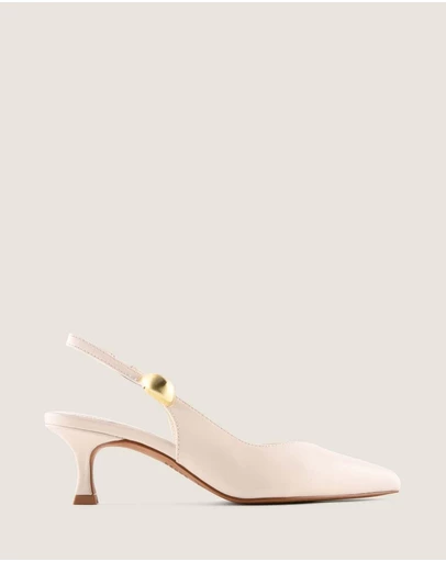 Shelly Shen - Gracie Low Heels White Leather