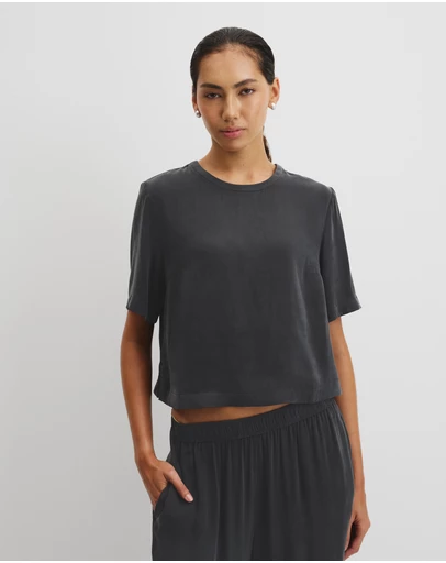 Country Road - Short Sleeve Cupro Woven T-shirt