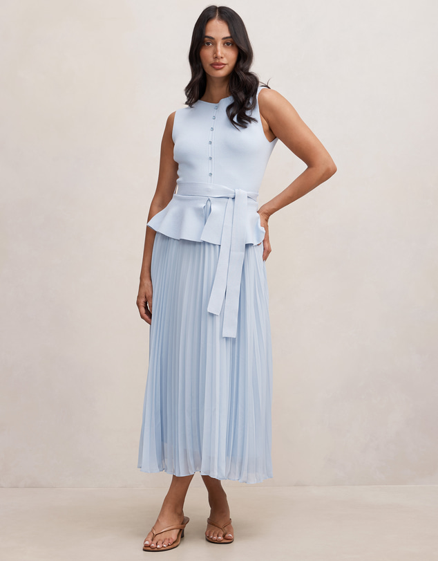Forever New - Luella Pleated Mixed Midi Dress