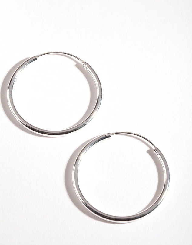 Lovisa - Sterling Silver Thick Hoop Earrings 30MM