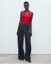 M.N.G - V-Neck Top With Open Back