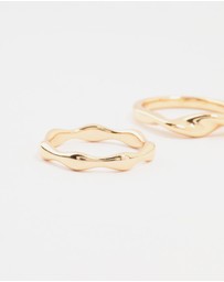 Lovisa - Gold Plated Irregular Stacking Rings 3-Pack