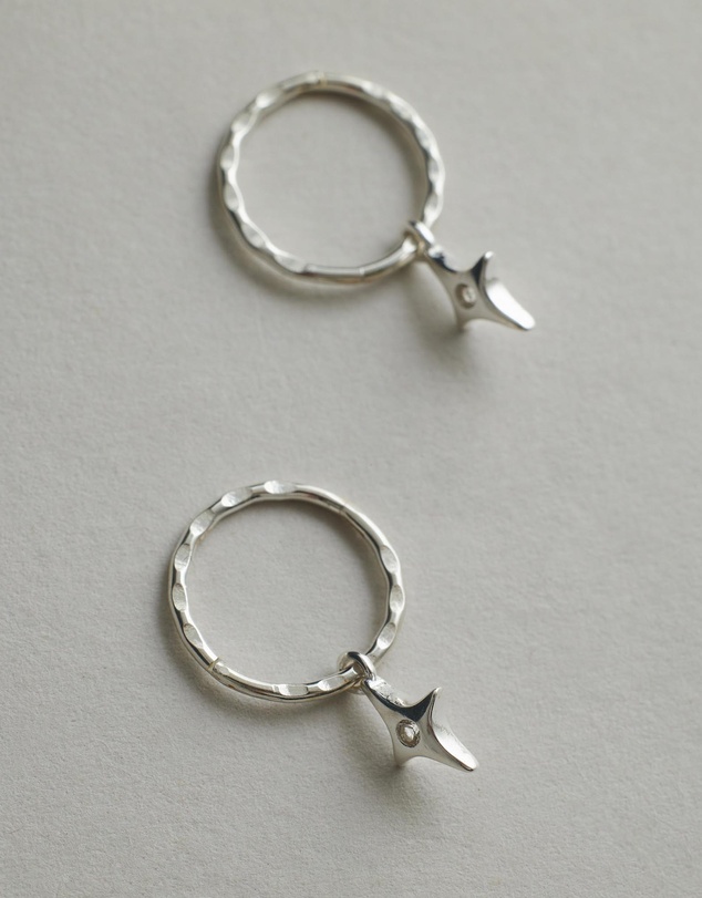 SAINT VALENTINE - Starburst Mini Hoops - Silver