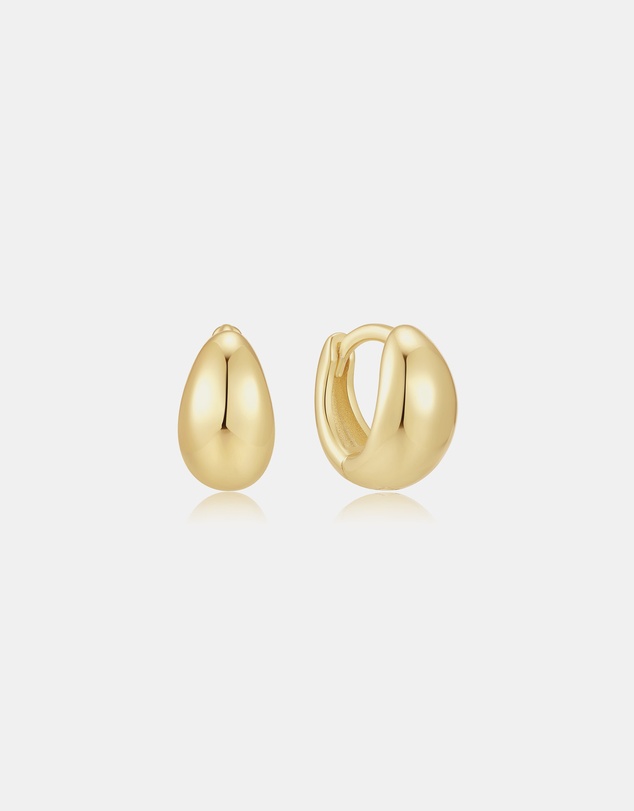 Ania Haie - Gold Organic Dome Pebble Huggie Hoop Earrings
