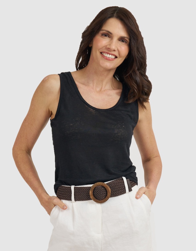 CAMIXA - Tecla Linen Jersey Top