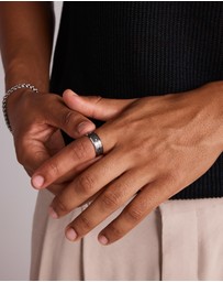 Michael Hill - 8mm Black Diamond Wedding Band in Tungsten